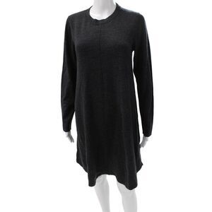 Repeat Womens Sweater Dress Gray Wool Long Sleeve Knee Length Size M